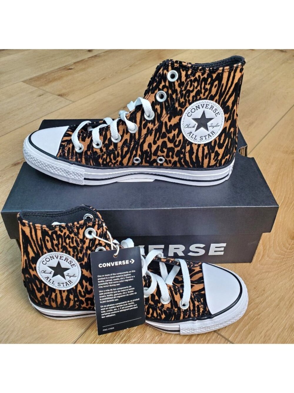 NEW CONVERSE Chuck Taylor All Star HI Leopard Textured Sneakers Size 5 A17948F